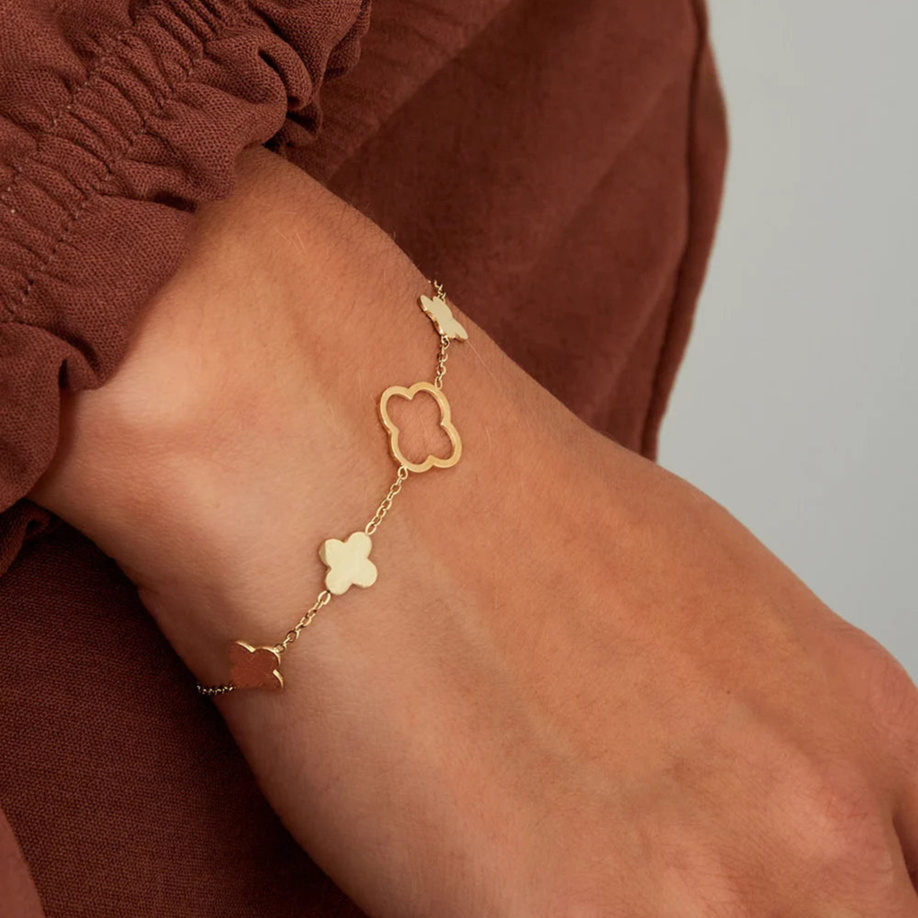 Armband Klaver Goud | Stainless Steel