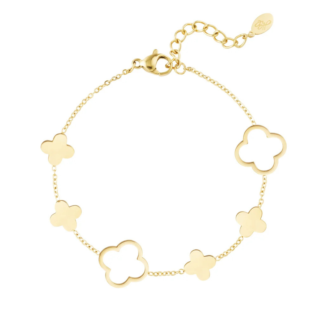 Armband Klaver Goud | Stainless Steel