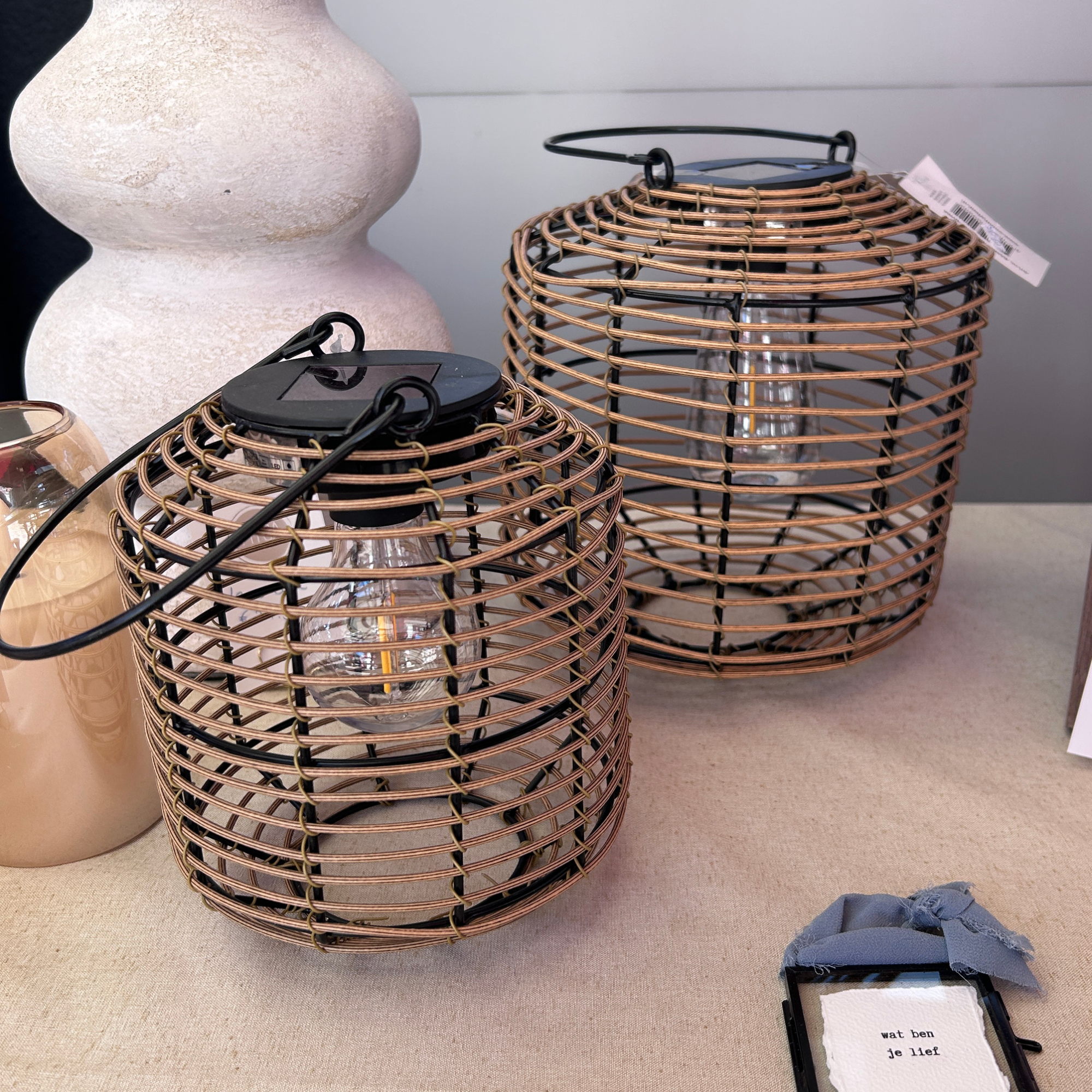 Solar Led Lamp Rond | Bruin