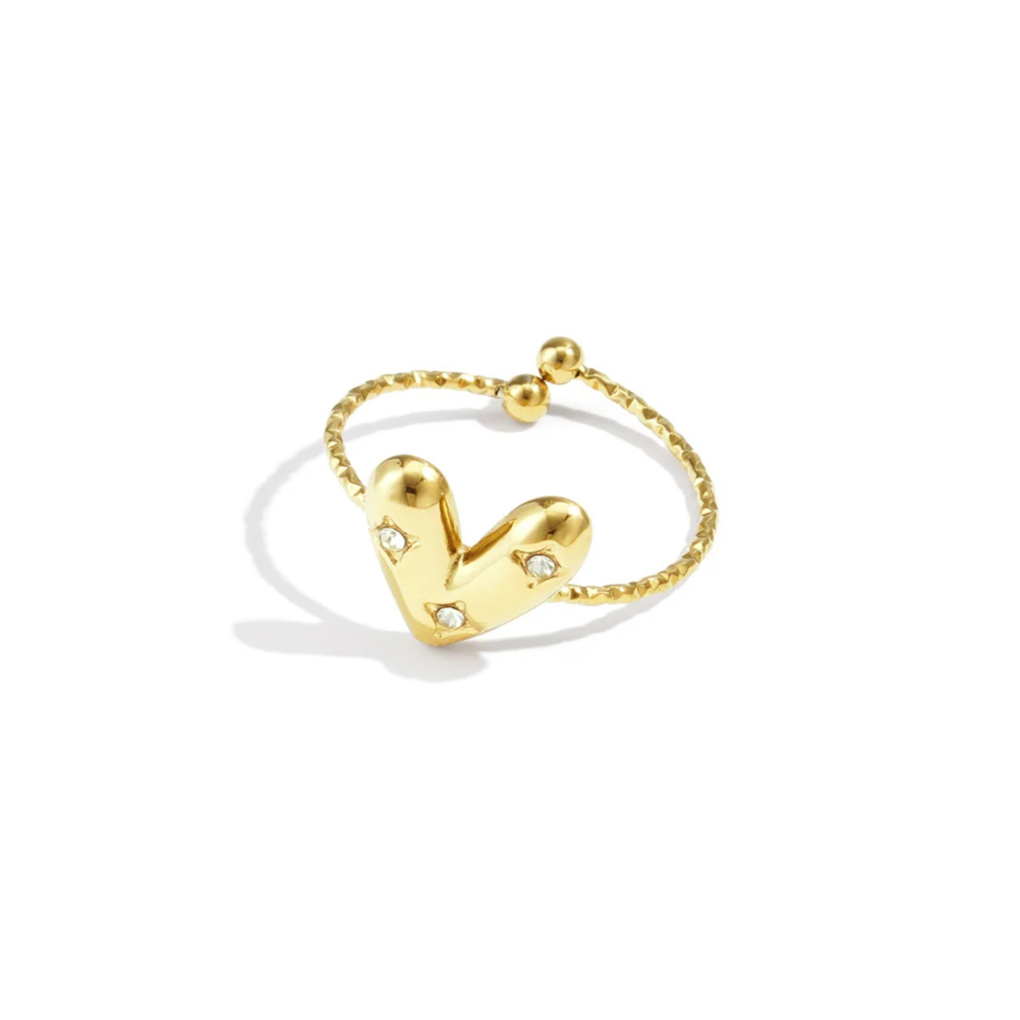 Ring Hart Goud | Stainless Steel