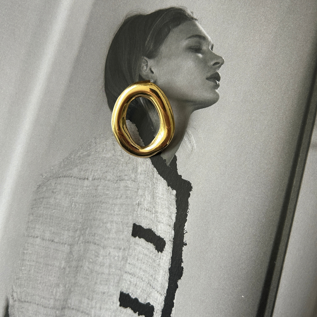 Oorbellen Oval Gold | Stainless Steel
