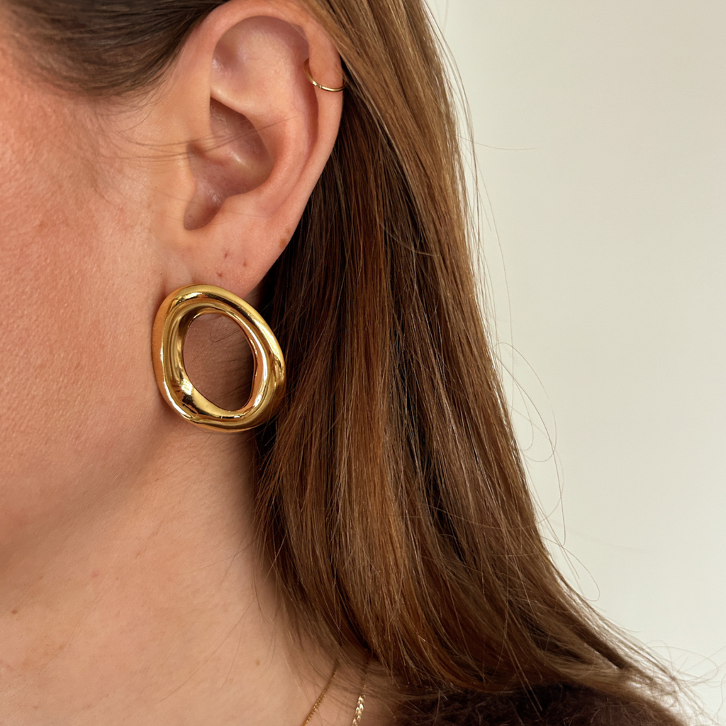 Oorbellen Oval Gold | Stainless Steel
