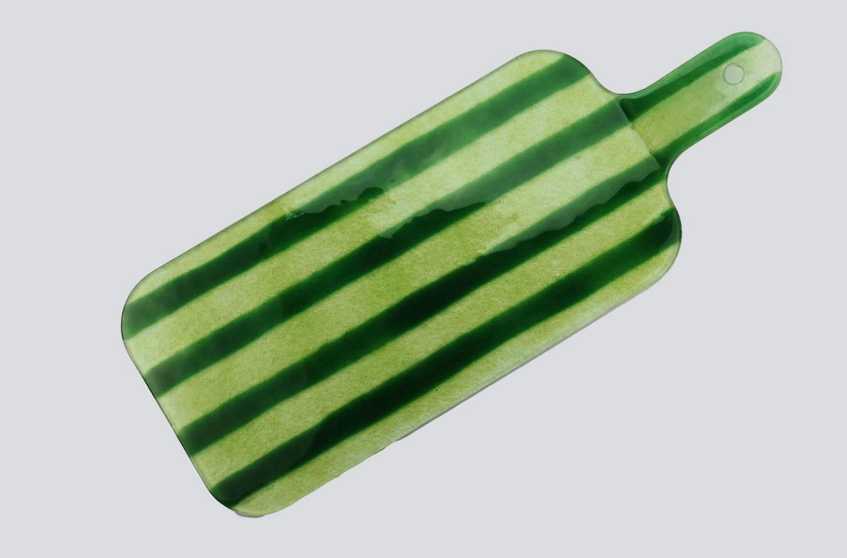 Glazen Borrelplank 38x15 cm | Groen