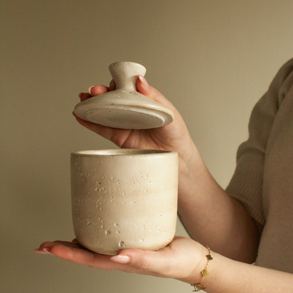 Keramieken Opbergpot met Deksel | Naturel Beige