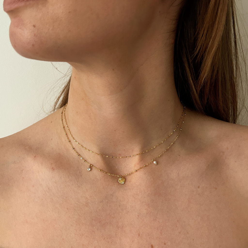 Dubbele Gouden Ketting Hart | Stainless Steel