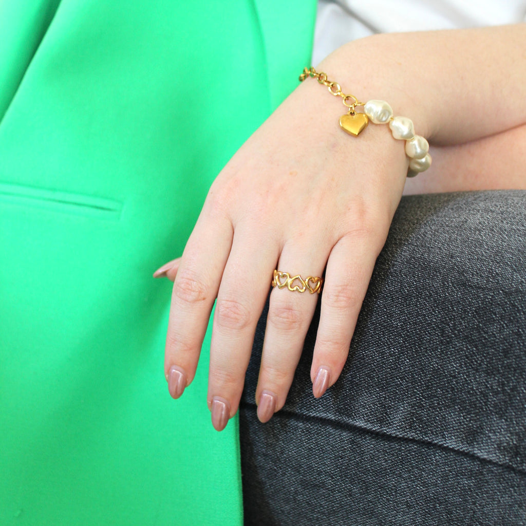 Ring Statement Hart Goud | Stainless Steel