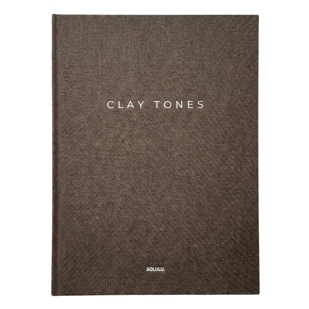 Bruin decoratief opbergboek Solulu Clay Tones met linnen uitstraling