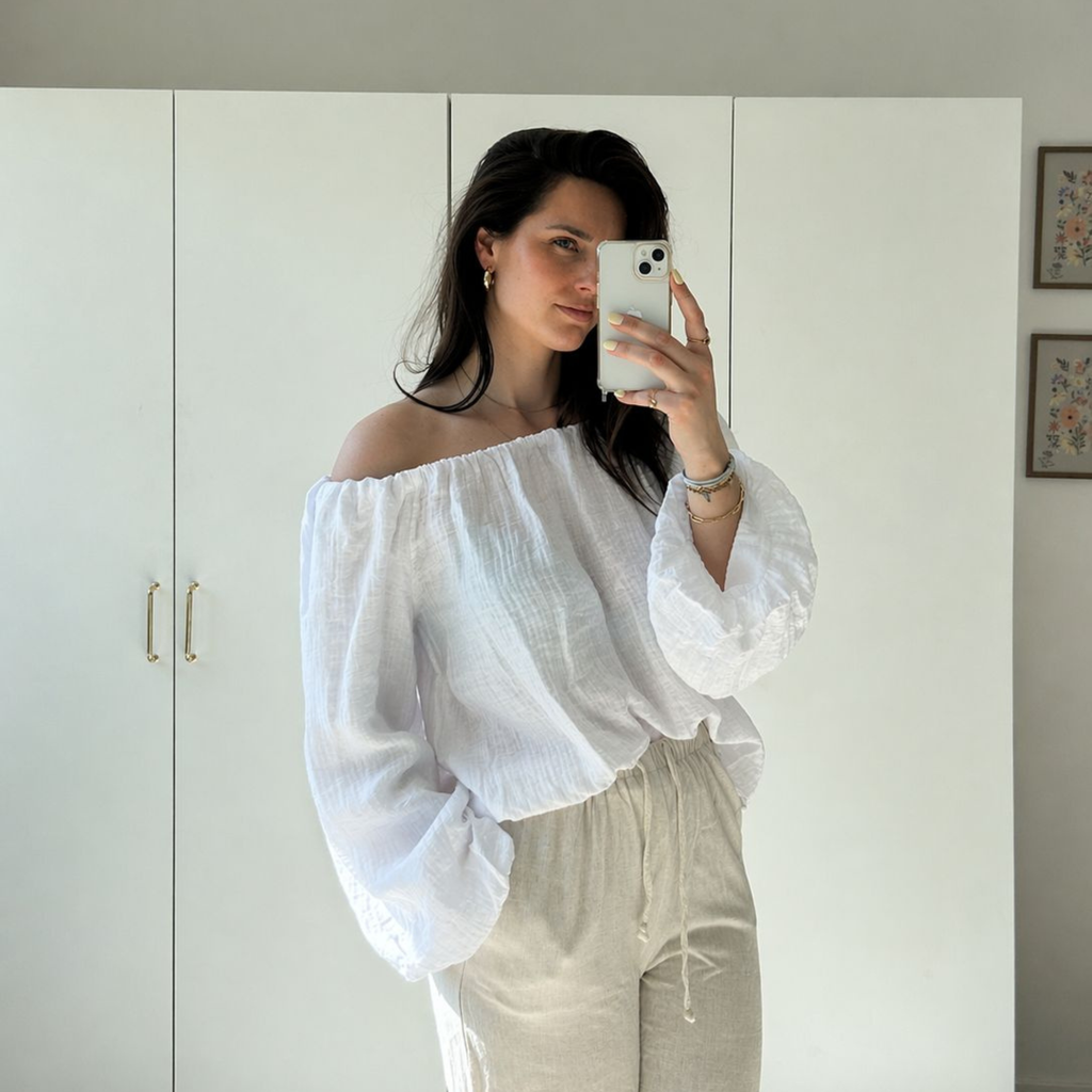 Mila Off Shoulder Blouse Wit | One Size