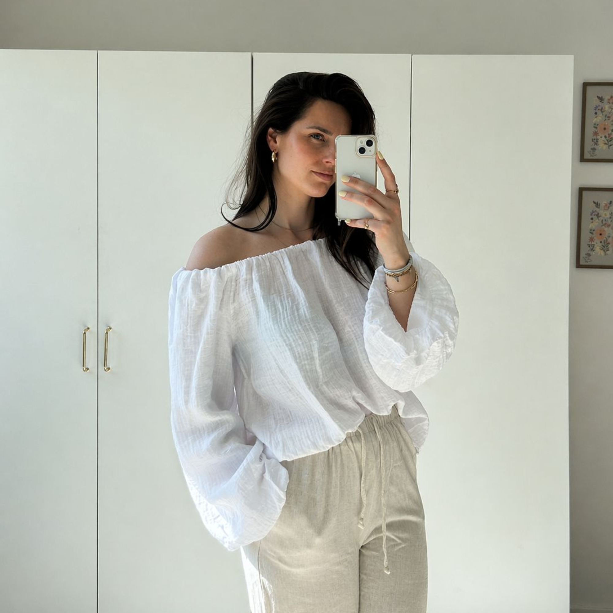 Mila Off Shoulder Blouse Wit | One Size
