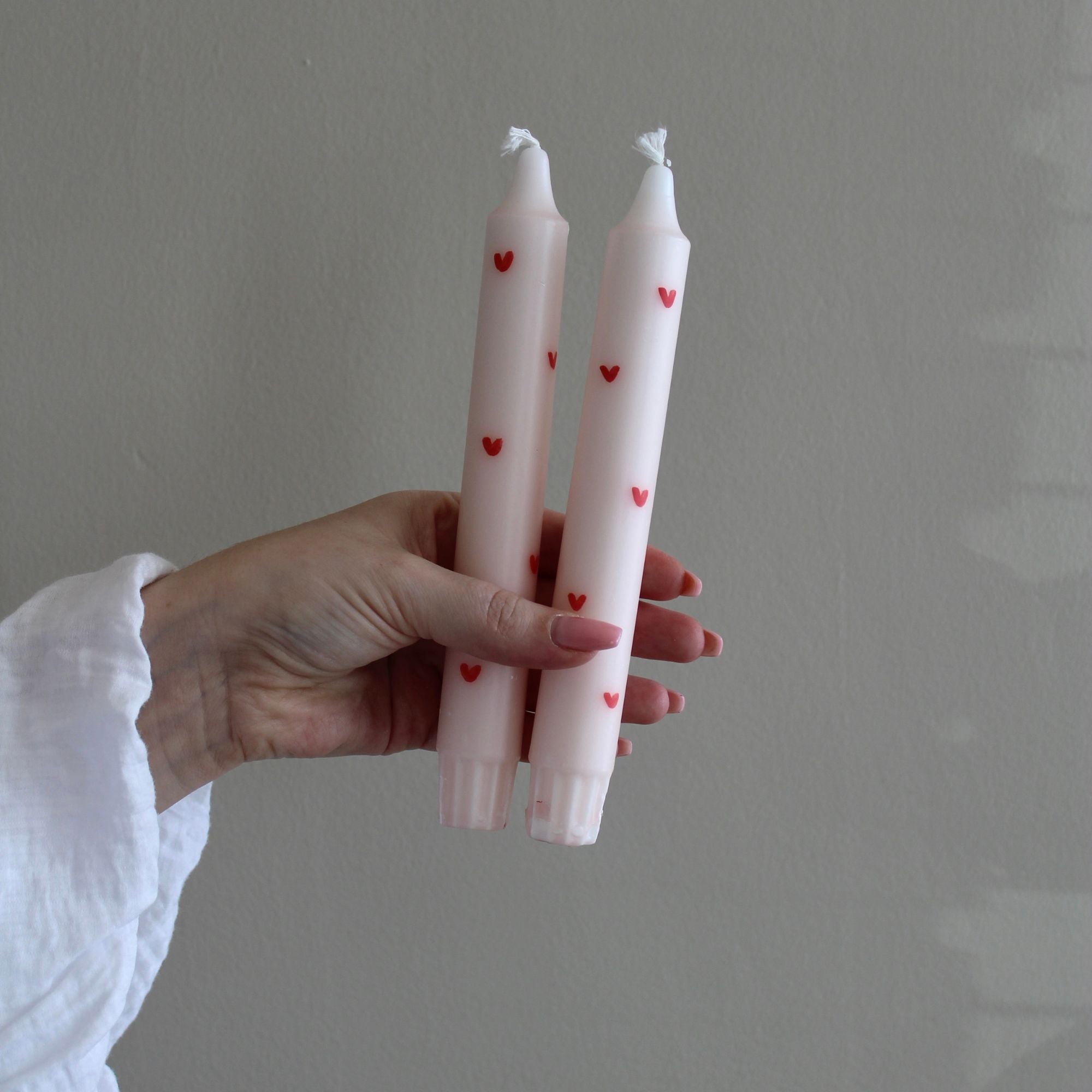 Set Kaarsen Hartjes | Roze