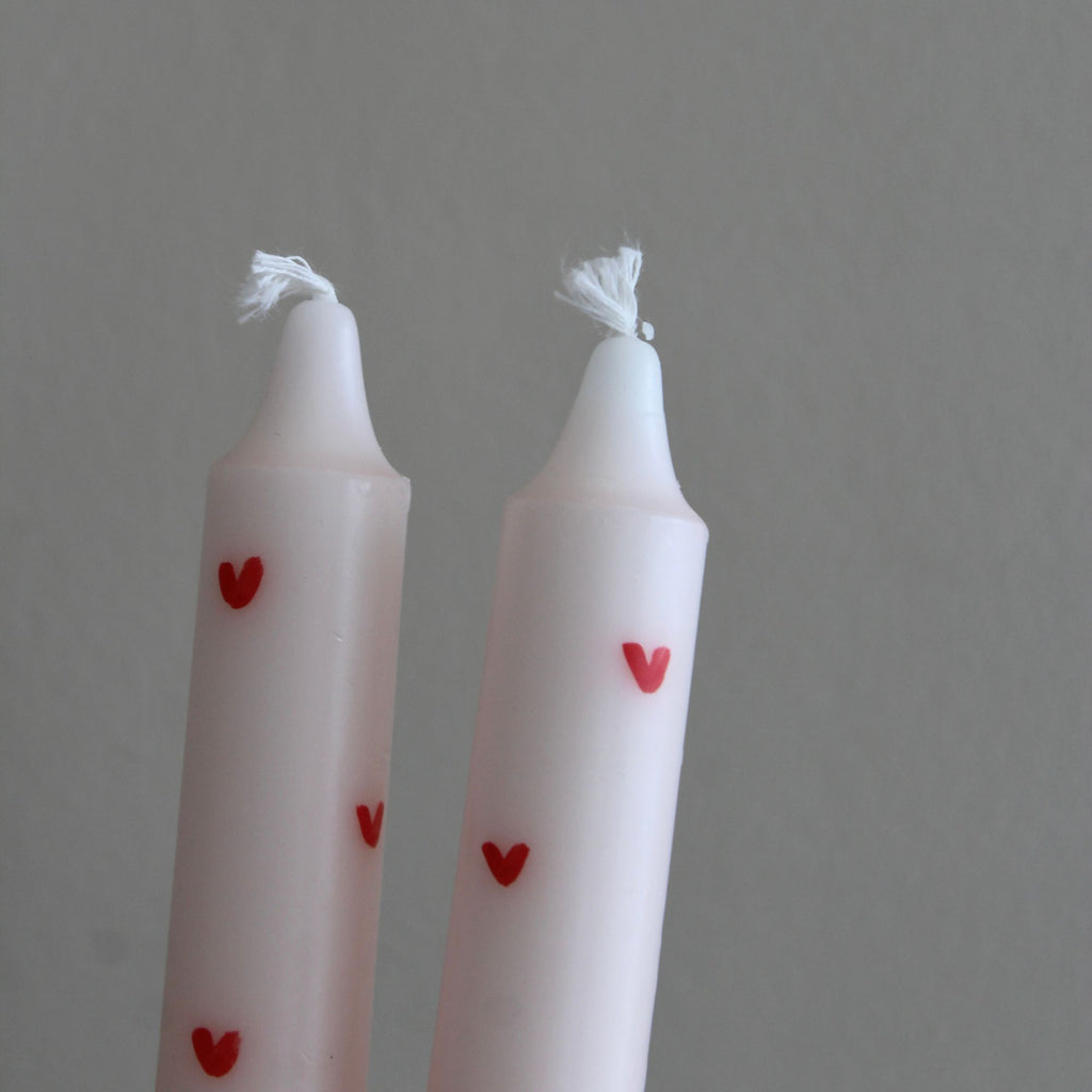 Set Kaarsen Hartjes | Roze