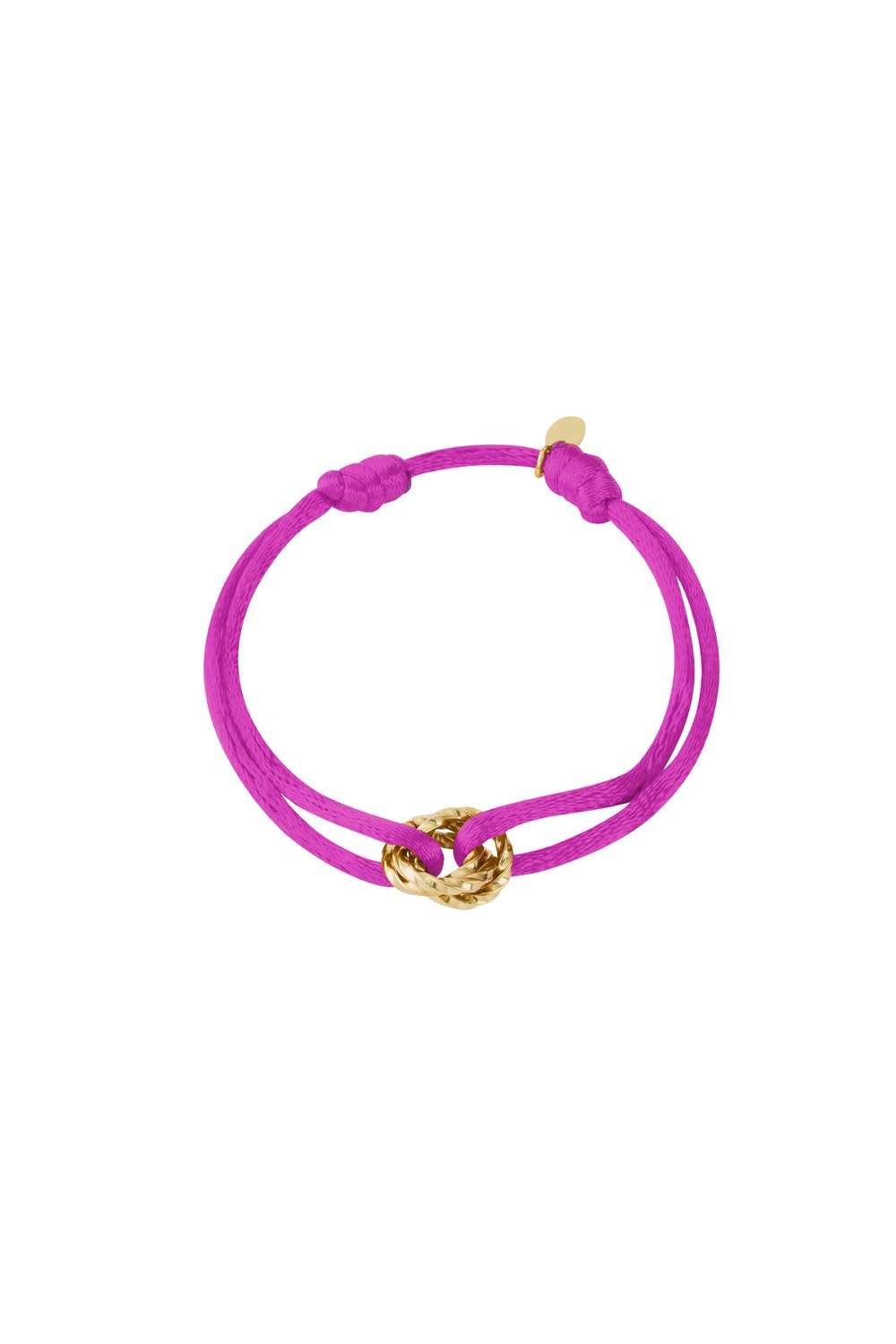 Verstelbare Armband Fuchsia | Goud Stainless Steel