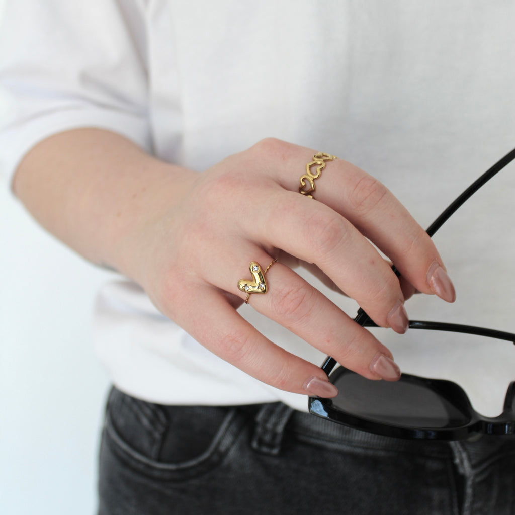Ring Statement Hart Goud | Stainless Steel