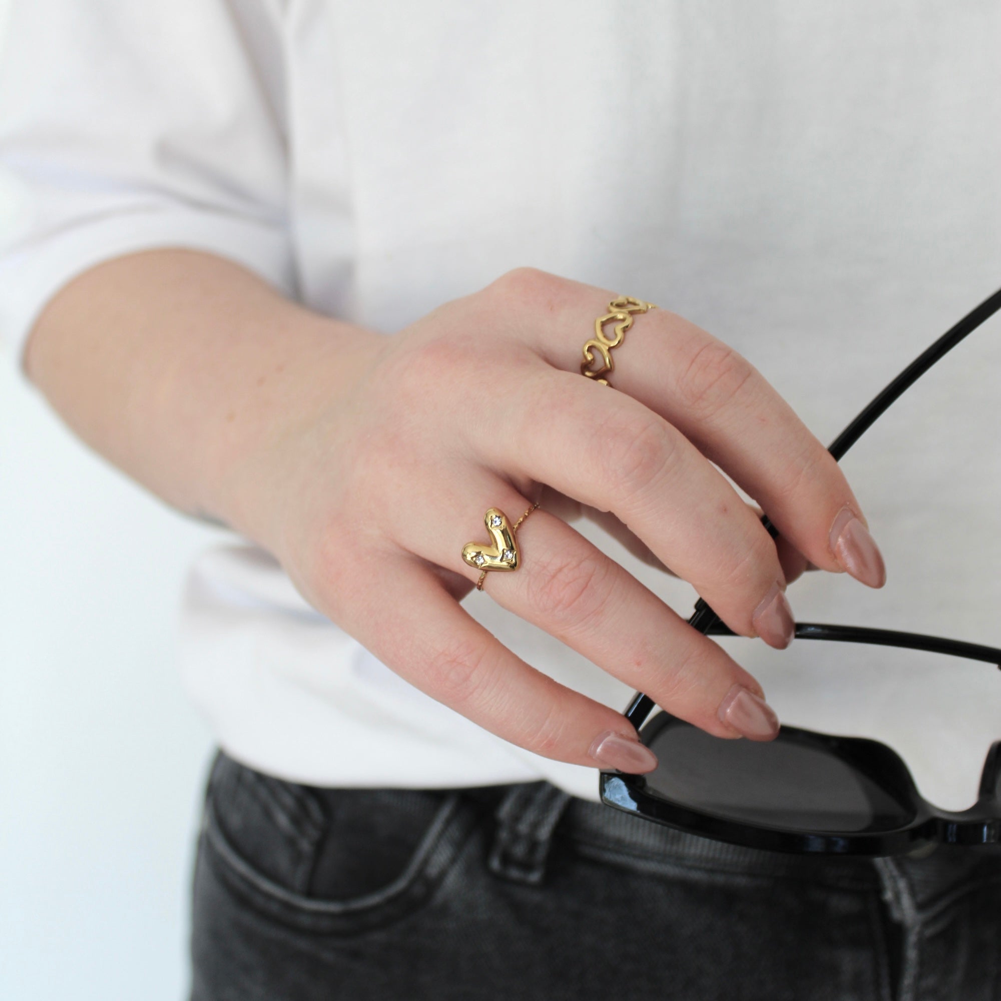 Ring Statement Hart Goud | Stainless Steel