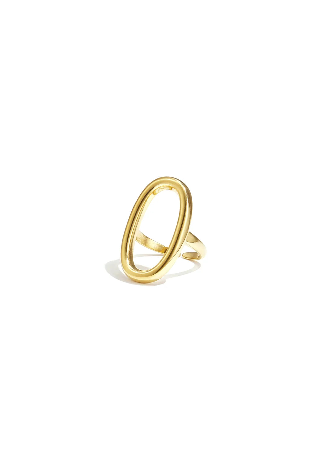 Ring Nova goud verstelbare stainless steel ring met ovaal design