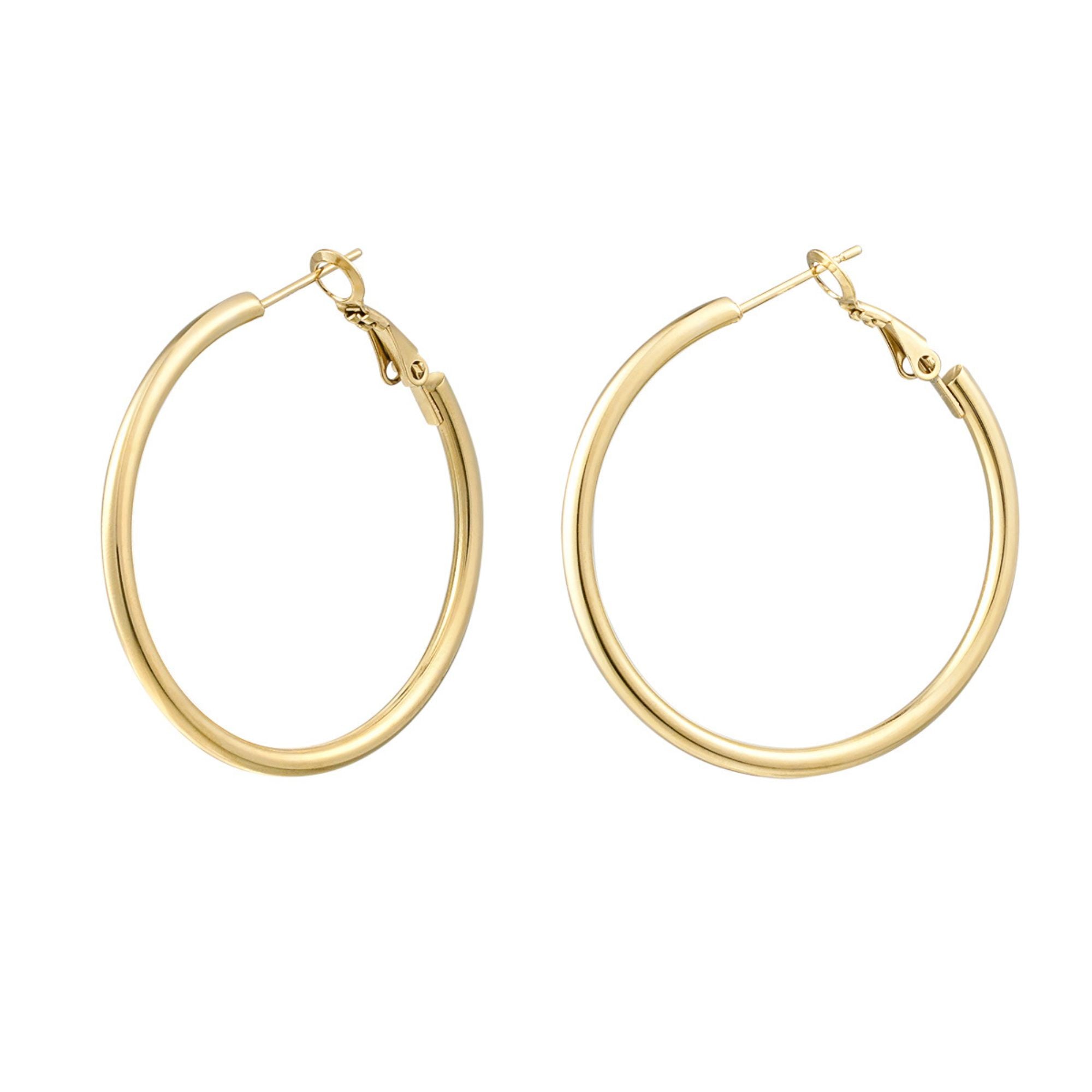 Oorbellen Gold Hoops | Stainless Steel