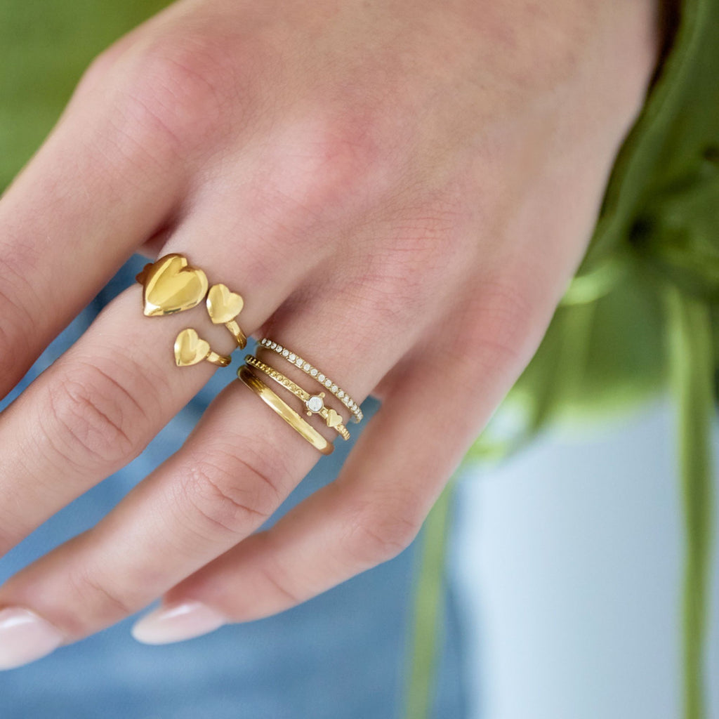 Ring 3-laags Steentjes | Stainless Steel