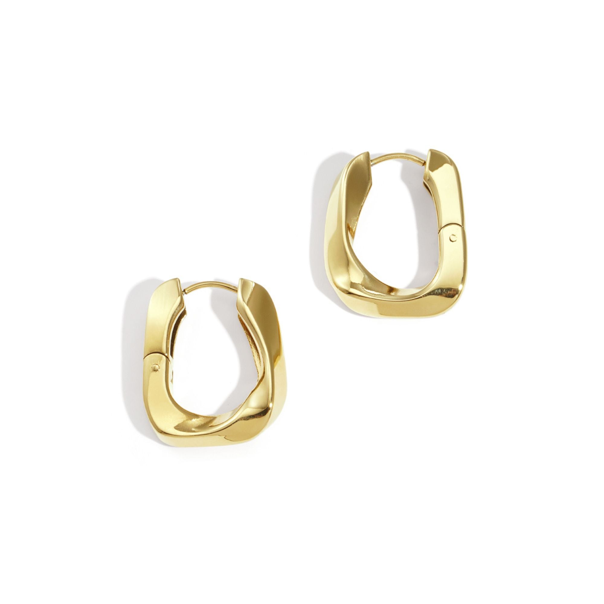 Oorbellen Twisted Rectangular | Stainless Steel