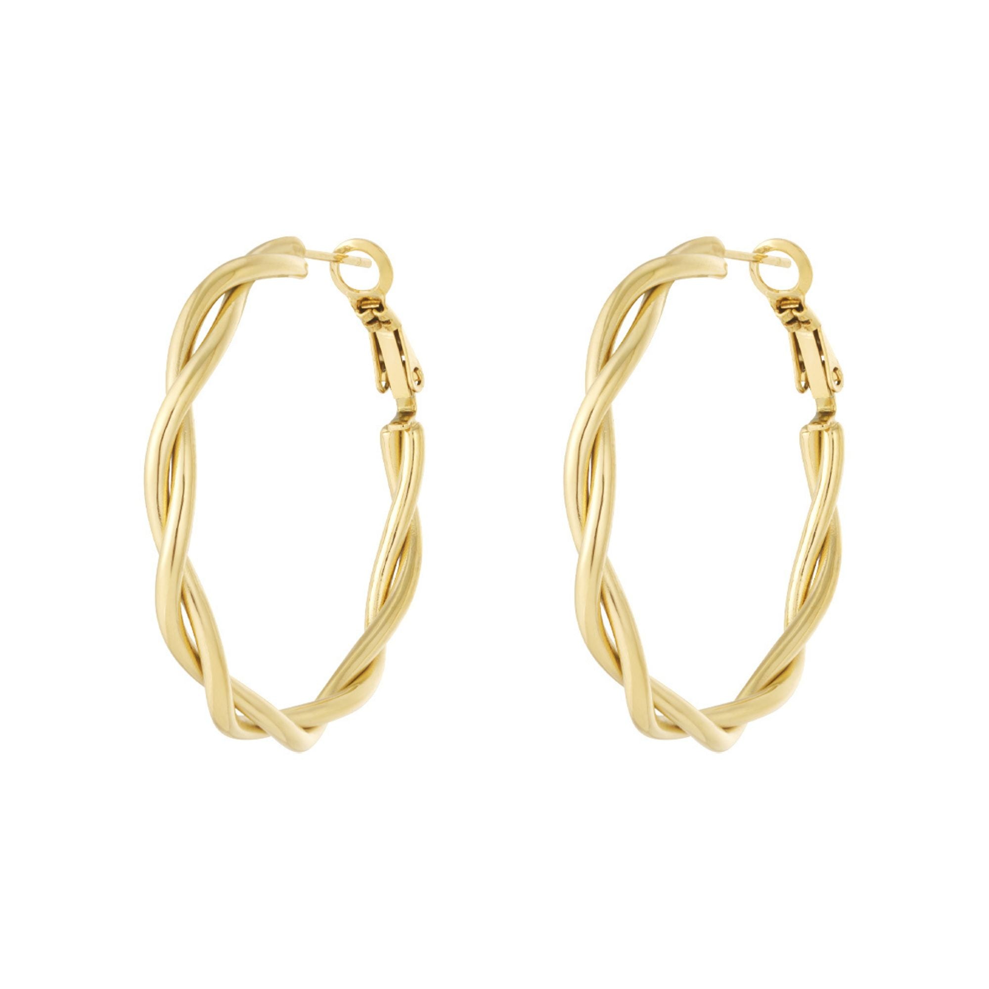 Oorbellen Twisted Hoop | Stainless Steel