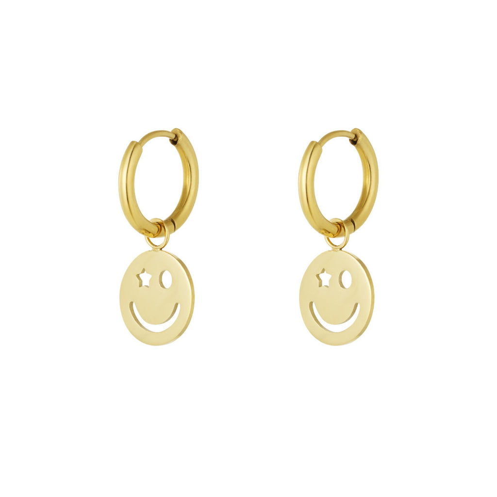 Oorbellen Be Happy Smiley | Stainless Steel