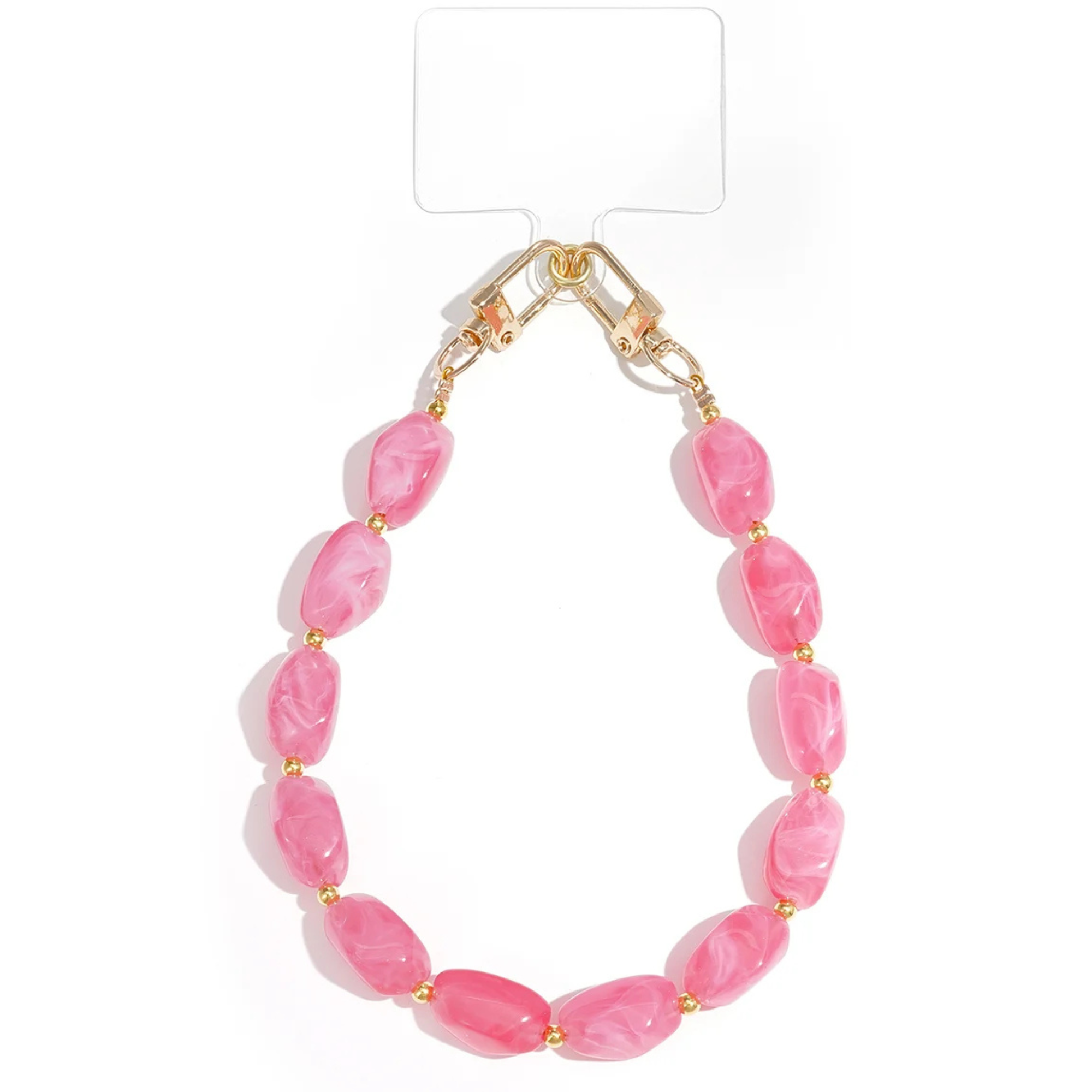 Telefoonkoord Kralen Deep Pink