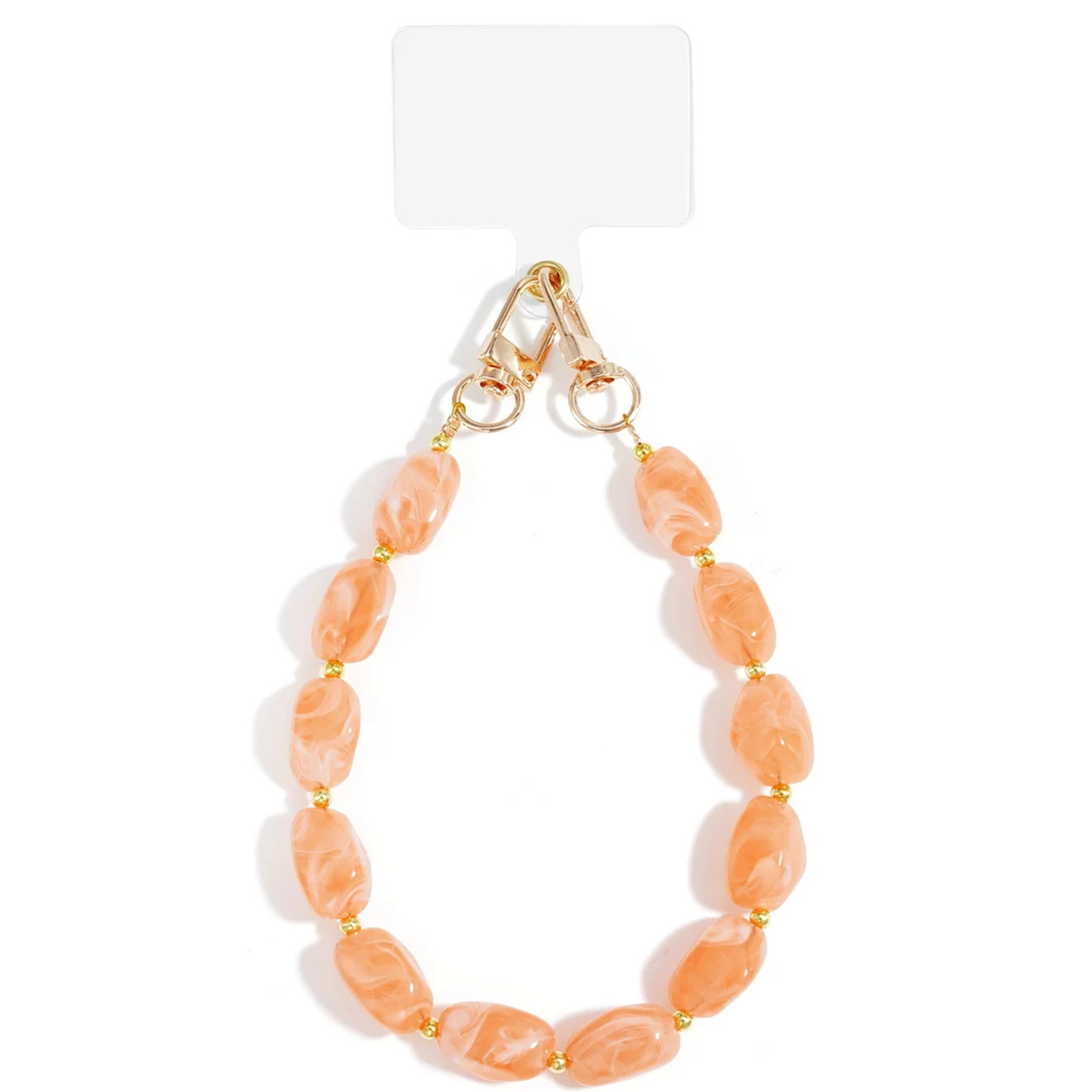 Telefoonkoord Kralen Deep Orange