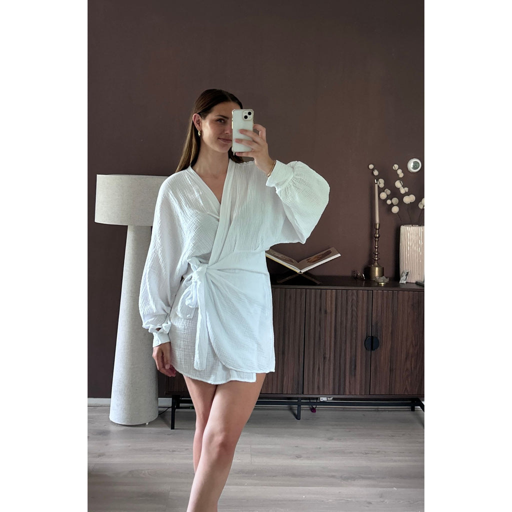 Elin Jurk Mousseline Wit | One Size