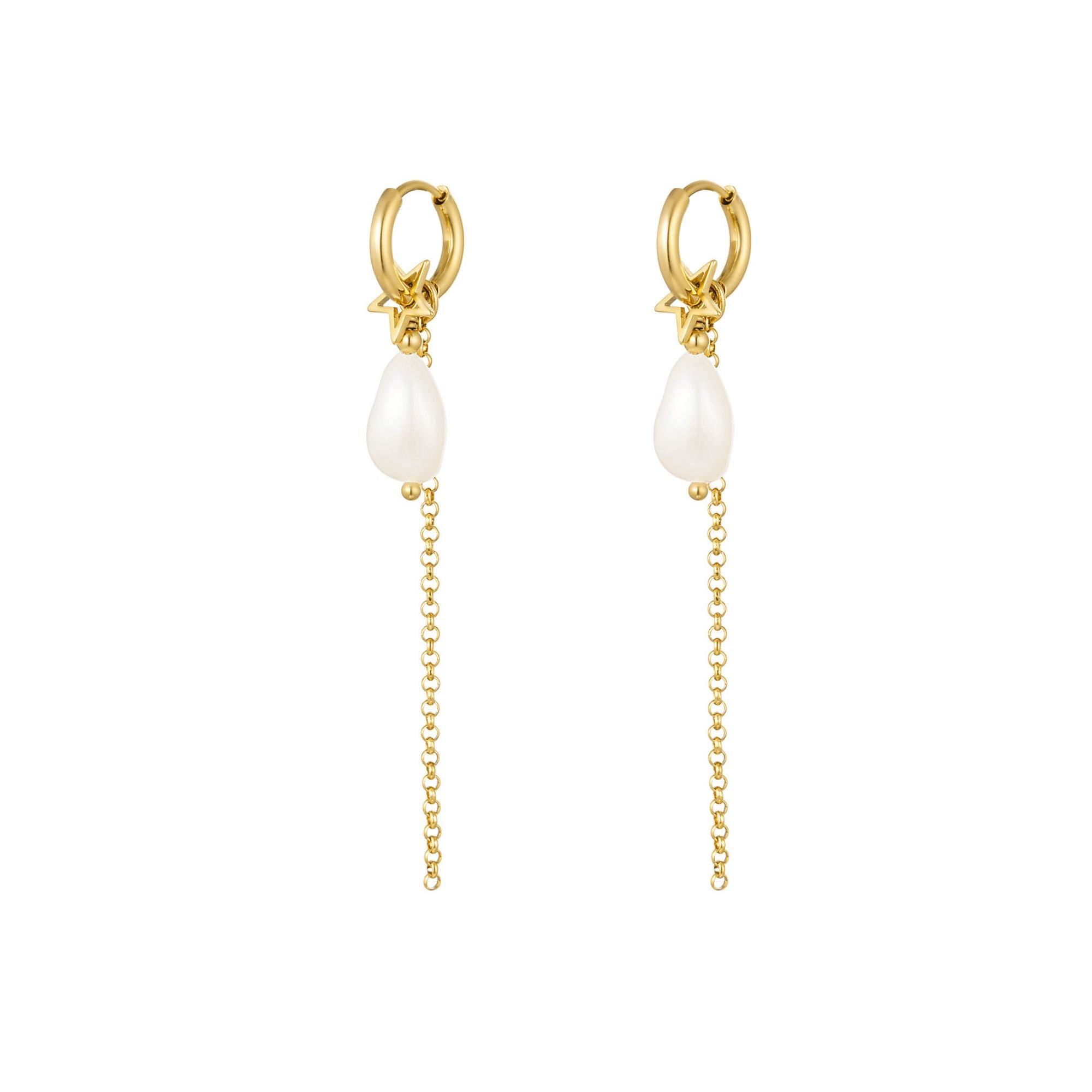 Oorbellen Pearl Pendant | Stainless Steel