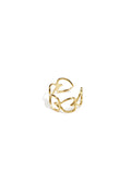 Ring Amora goud verstelbare stainless steel ring met opengewerkte hartjes