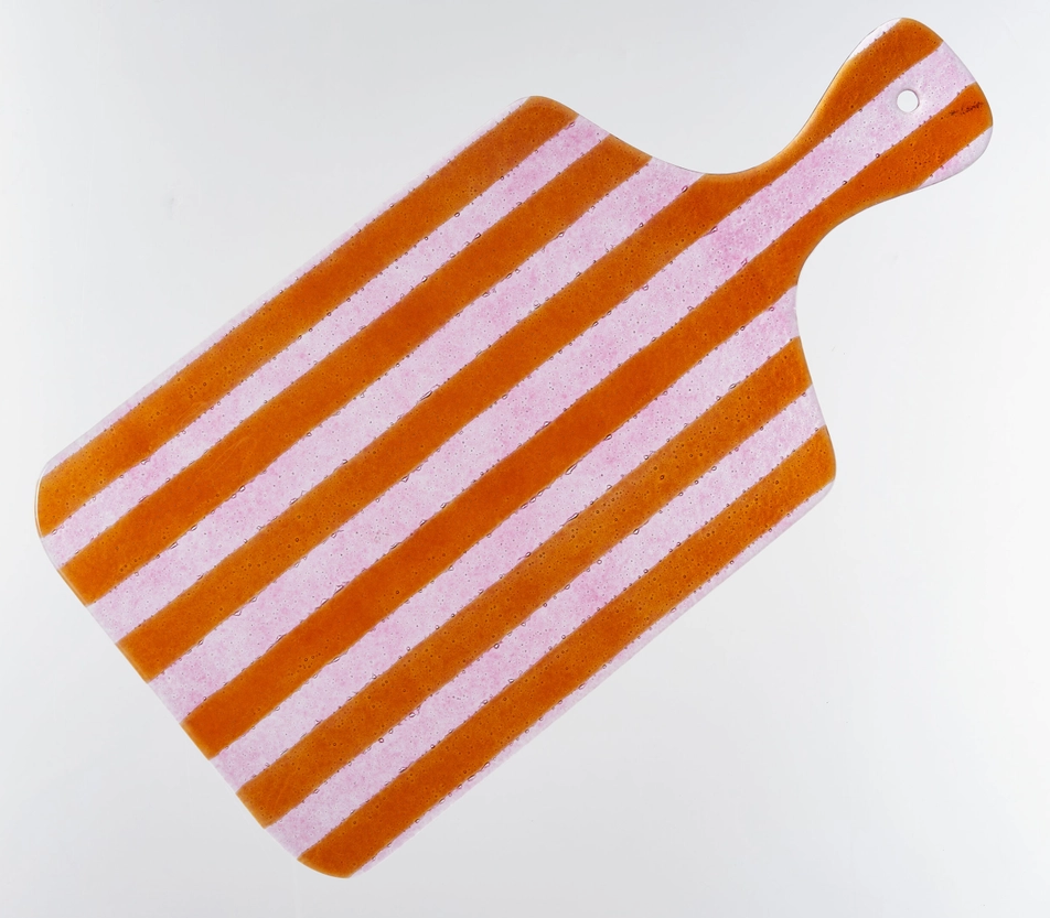 Glazen Borrelplank 45x23 cm | Roze & Rood