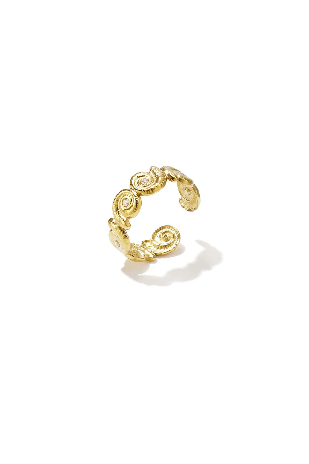 Ring Rosie goud verstelbare stainless steel ring met roosvormige details