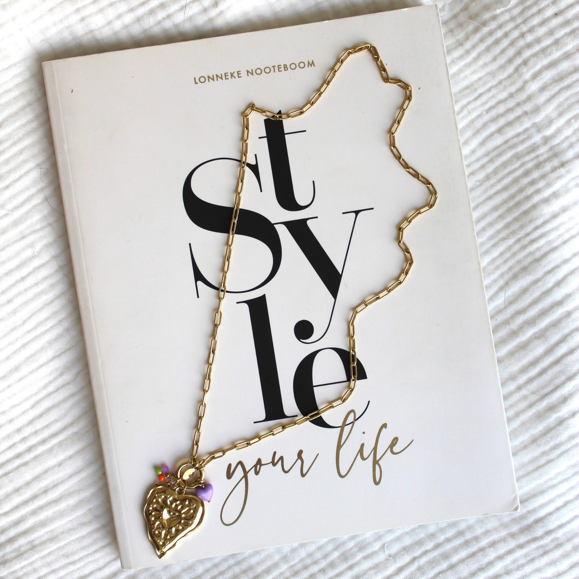 Statement Ketting met Hart Bedel Goud | Stainless Steel