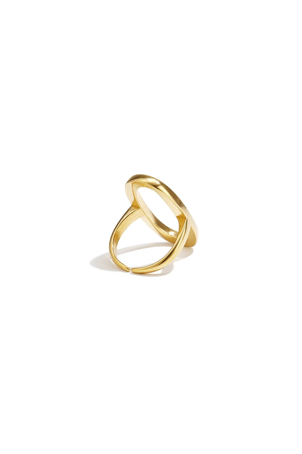 Achterkant gouden Ring Nova van stainless steel met verstelbare pasvorm