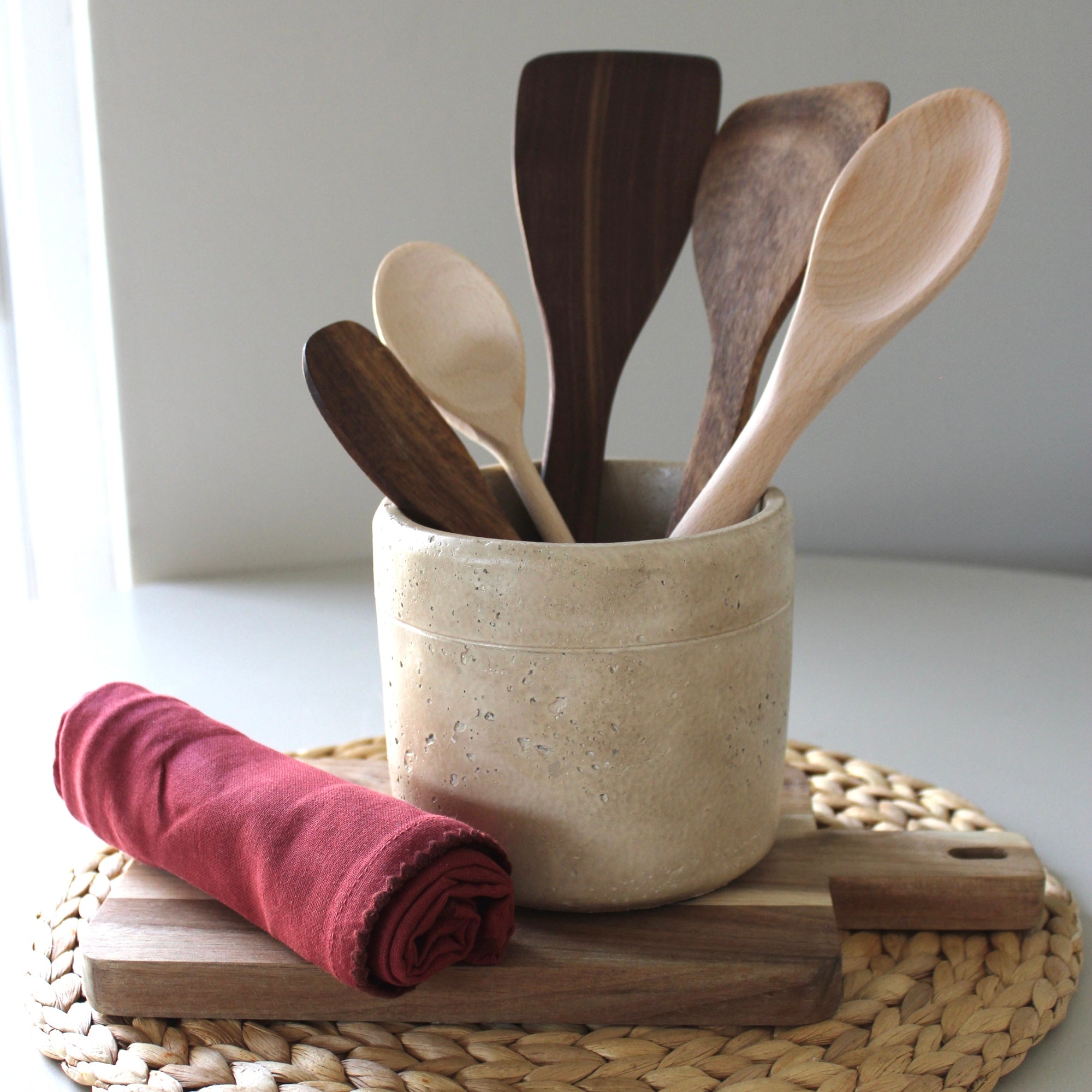 Bestekpot Olina Keramiek Beige