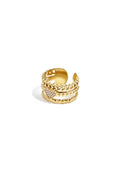 Gouden Ring Valentina van stainless steel met hartje en rhinestones