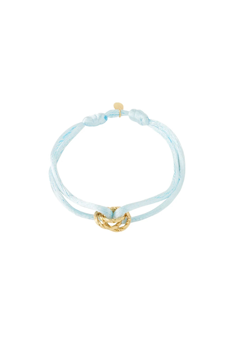 Verstelbare Armband Babyblauw | Goud Stainless Steel