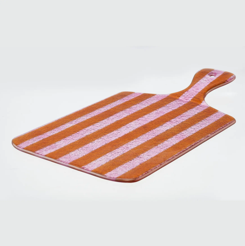 Glazen Borrelplank 45x23 cm | Roze & Rood