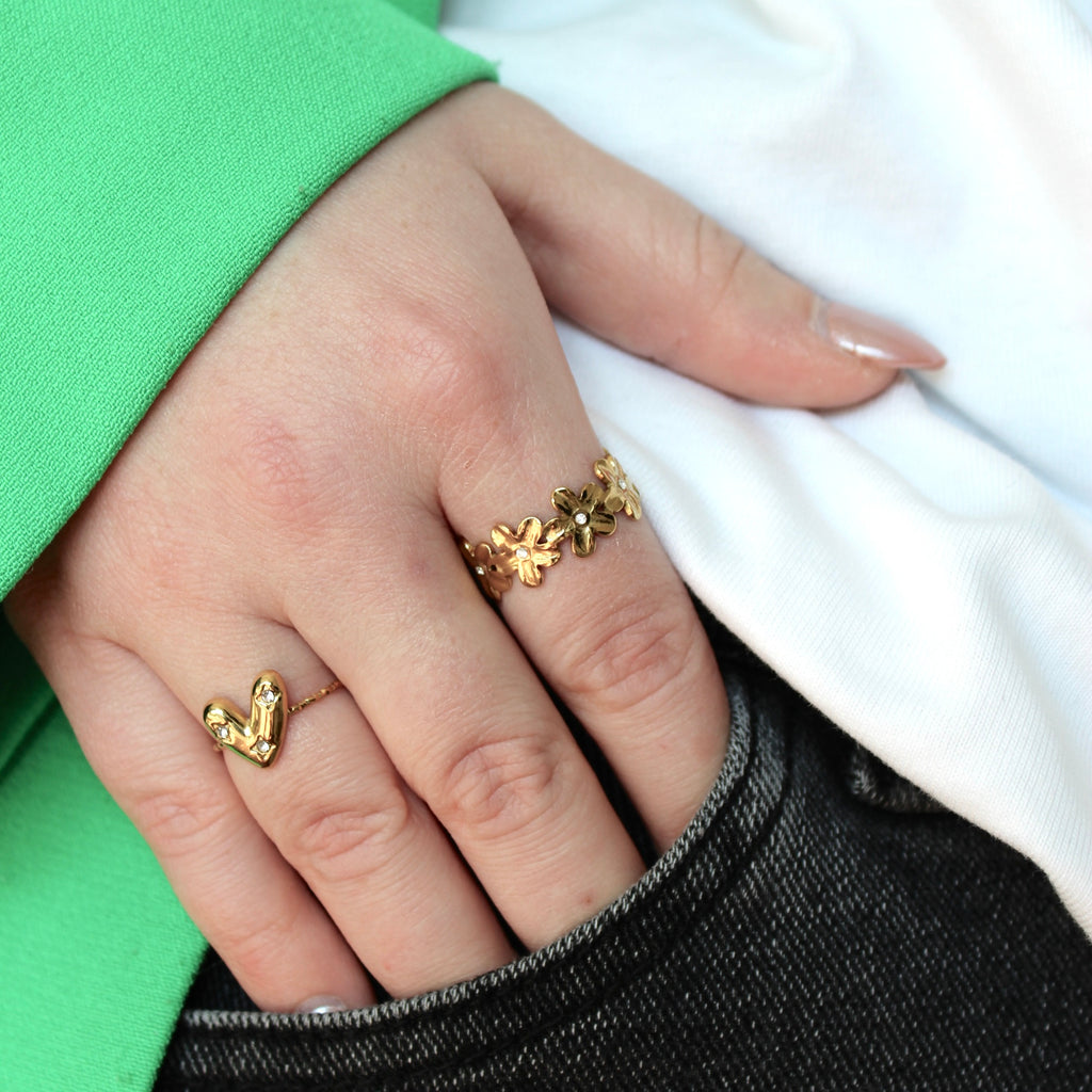 Ring Bloom Goud | Stainless Steel