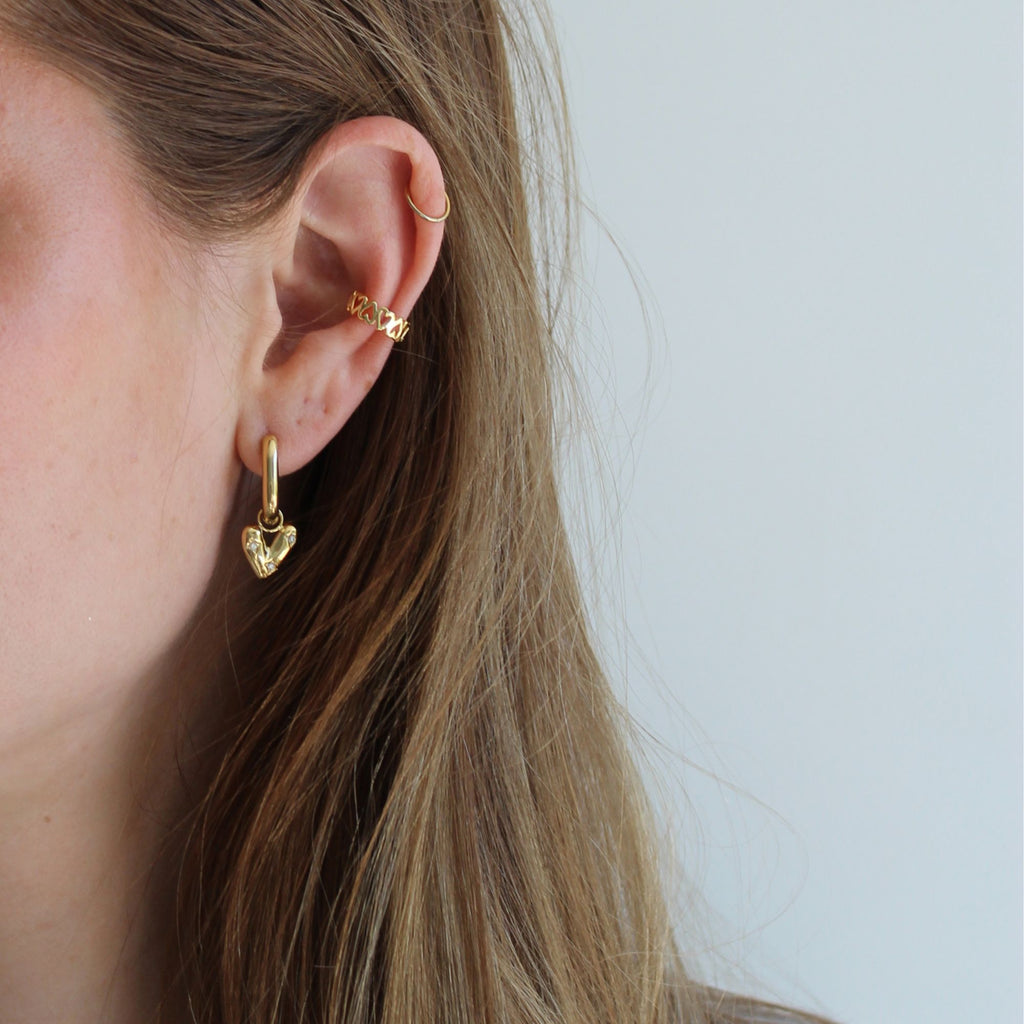 Gouden Earcuff Hart | Stainless Steel