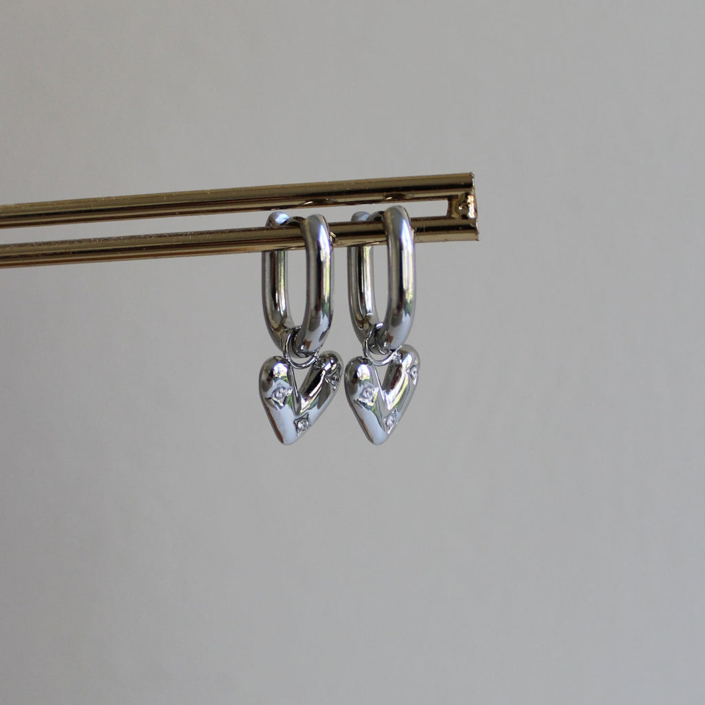 Oorbellen Hart Zilver | Stainless Steel