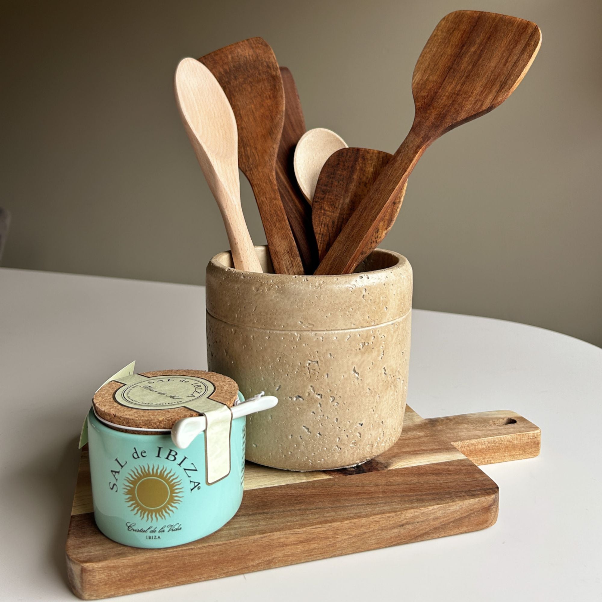 Bestekpot Olina Keramiek Beige