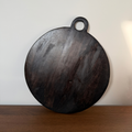 Ronde borrelplank van donker mangohout 30 cm