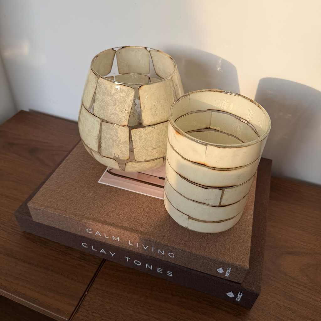 Light & Living Kuala waxinelichthouder beige gecombineerd met Droneri
