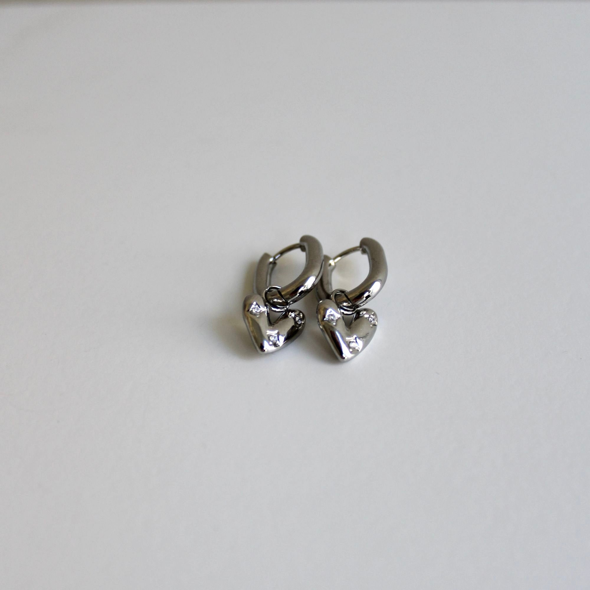 Oorbellen Hart Zilver | Stainless Steel
