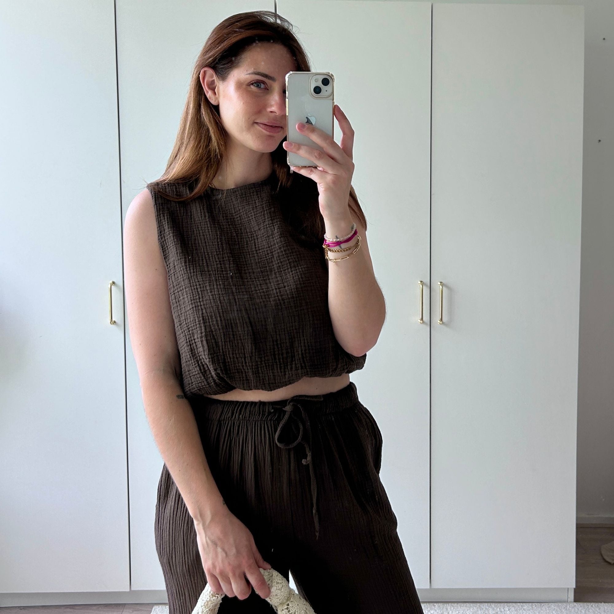 Sofie Two Piece Mousseline Bruin | One Size