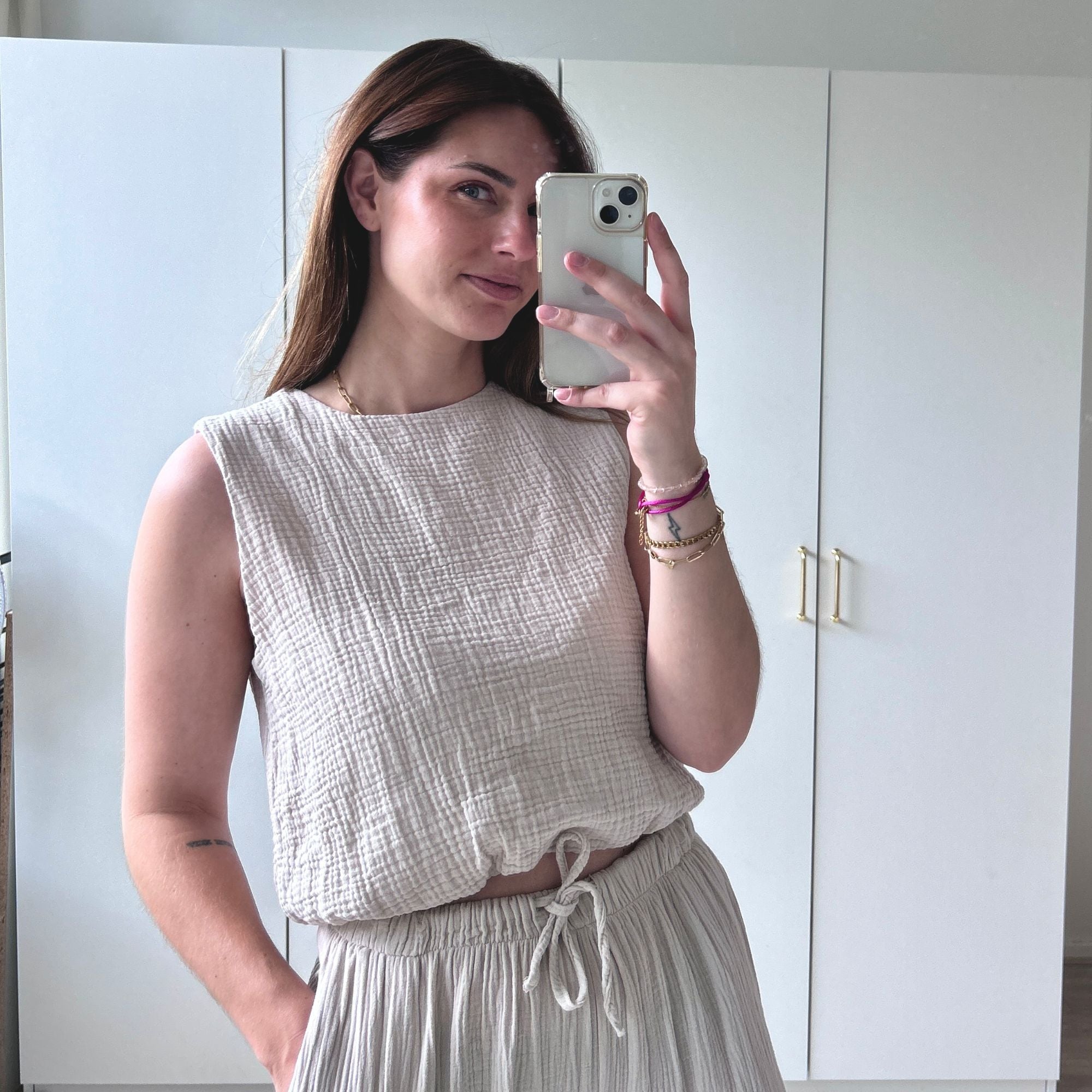 Sofie Two Piece Mousseline Sand | One Size