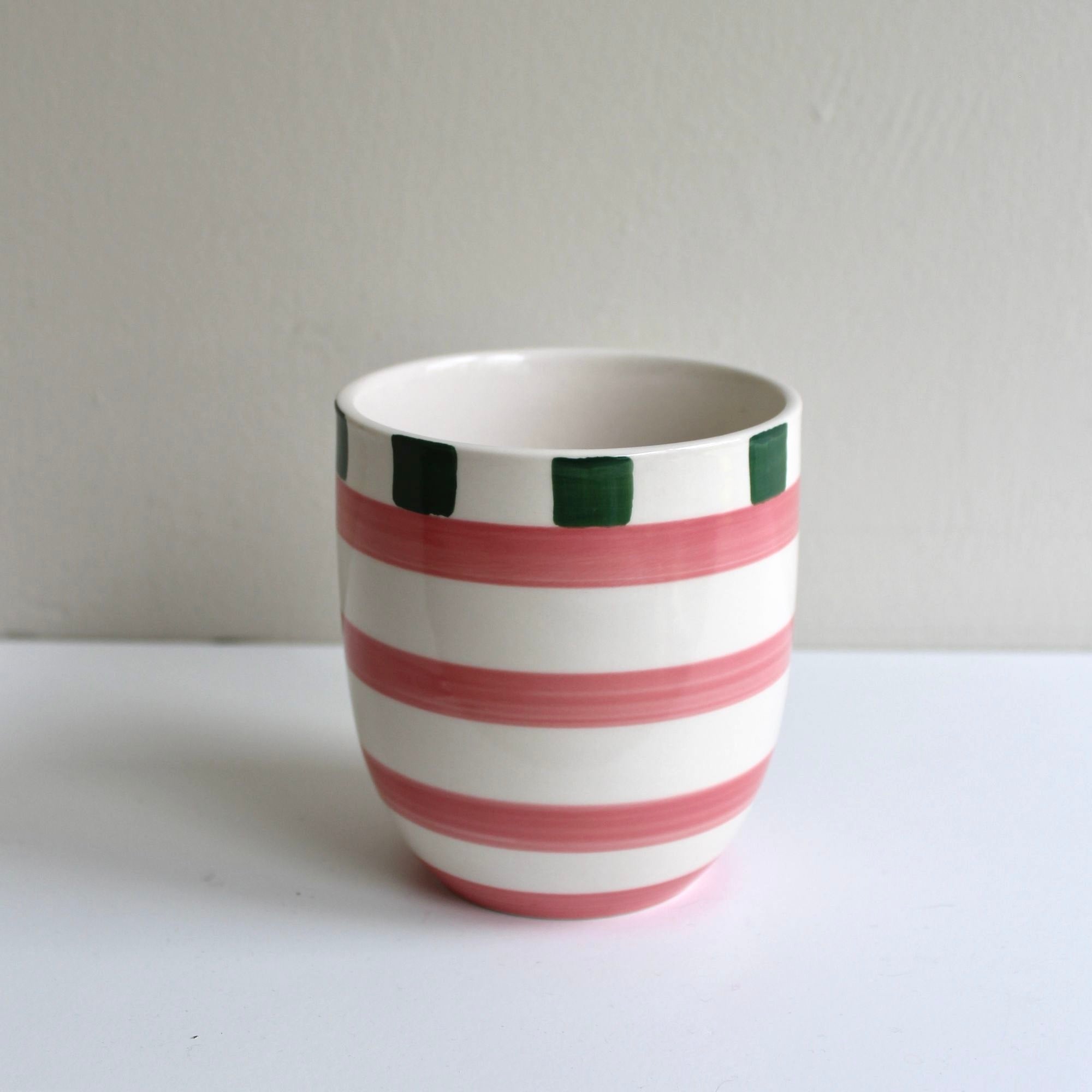 Mok Gestreept Roze en Groen