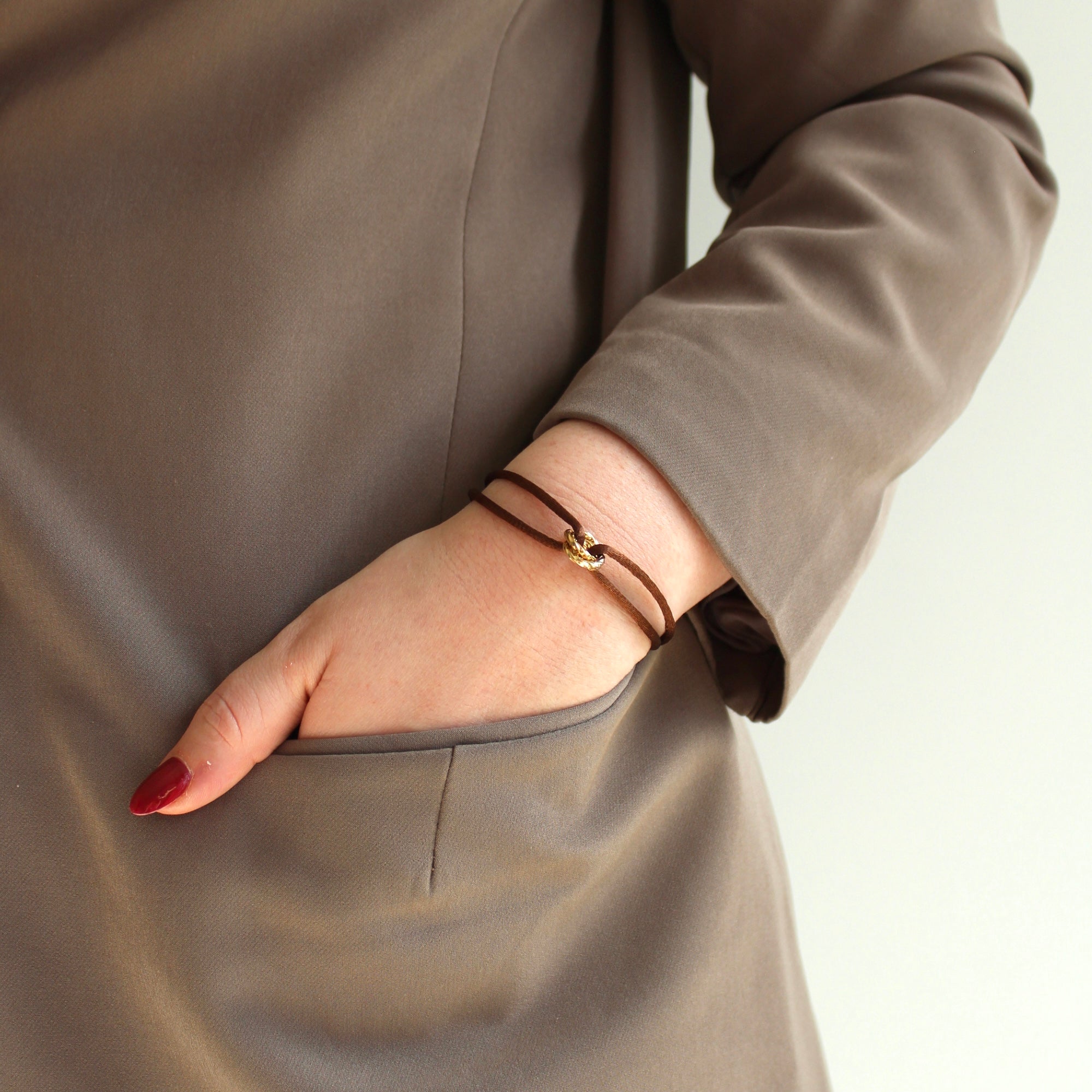 Verstelbare Armband Bruin | Goud Stainless Steel