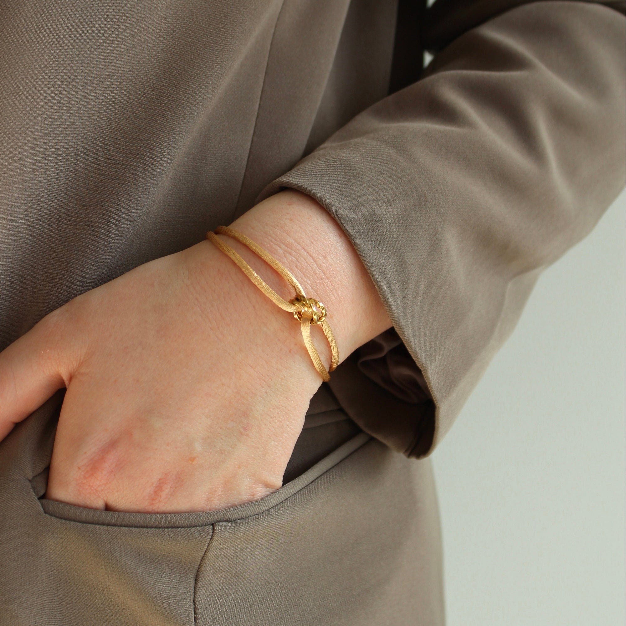 Verstelbare Armband Abrikoos | Goud Stainless Steel