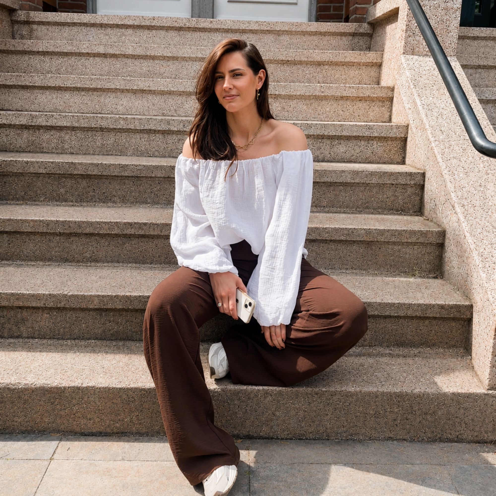 Mila Off Shoulder Blouse Wit | One Size